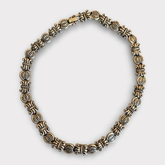 Vintage Link Wheat Scroll Necklace - Picture 1 of 6